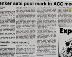 Tanker sets pool mark in ACC meet. Tanker sets pool mark in ACC meet.