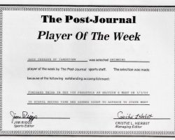 <em>Post-Jounral</em> Player Of The Week. <em>Post-Jounral</em> Player Of The Week.