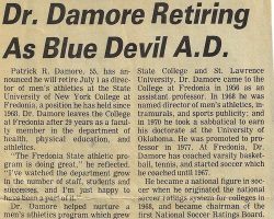 Dr. Damore Retiring As Blue Devil A.D. 1985. Dr. Damore Retiring As Blue Devil A.D. 1985.