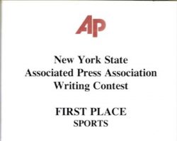 Associated Press Association Award. 2003. Associated Press Association Award. 2003.
