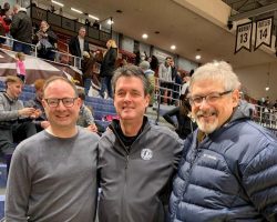 Adrian Wojnarowski with ESPN, Scott Kindberg, and Mike Vaccaro with the <em>New York Post</em> at St. Bonaventure. 2022. Adrian Wojnarowski with ESPN, Scott Kindberg, and Mike Vaccaro with the <em>New York Post</em> at St. Bonaventure. 2022.