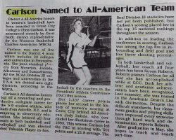 Carlson Named to All-American Team. 1991. Carlson Named to All-American Team. 1991.