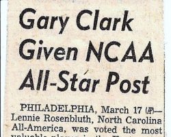 Gary Clark Given NCAA All-Star Post. 1957. Gary Clark Given NCAA All-Star Post. 1957.