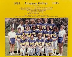 Allegheny sofball, 1984-85. Allegheny sofball, 1984-85.