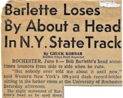 Barlette Loses By About a Head In N.Y. State Track. <em>Buffalo News</em>, June 8, 1970. Barlette Loses By About a Head In N.Y. State Track. June 8, 1970.