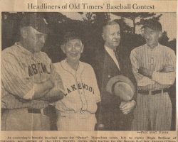 Headliners of Old Timers' Baseball Contest. <em>Jamestown Post</em>, July 1, 1940. Headliners of Old Timers' Baseball Contest. July 1, 1940.