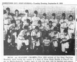 Muny AA Playoff Champs. <em>Post-Journal</em> (Jamestown), September 6, 1955. Muny AA Playoff Champs. September 6, 1955.