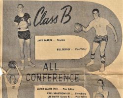 Class B All-Conference basketball team. <em>Post-Journal</em> (Jamestown), 1964. Class B <em>Post-Journal</em> All-Conference basketball team, 1964.
