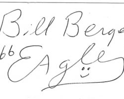 Bill Bergey Eagles autograph. Bill Bergey Eagles autograph.