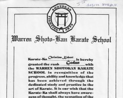 Black Belt Fifth Degree certificate. February 2, 2002. Black Belt Fifth Degree certificate. February 2, 2002.