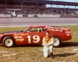 Julian Buesink's Mustang with driver Blackie Watt at the 1975 ARCA 200 at Daytona. Julian Buesink's Mustang with driver Blackie Watt at the 1975 ARCA 200 at Daytona.