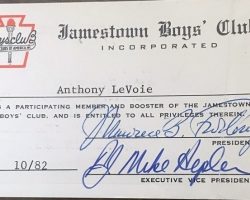 Boys Club membership card. Boys Club card