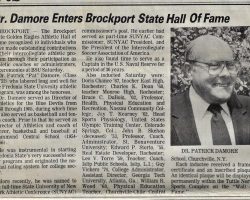 Dr. Damore Enters Brockport State Hall of Fame. October 20, 1987. Dr. Damore Enters Brockport State Hall of Fame. October 20, 1987.