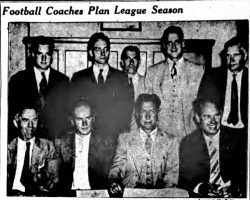 Football Coaches Plan League Season. <em>Jamestown Evening Journal</em>, September 16, 1941. Football Coaches Plan League Season. September 16, 1941.
