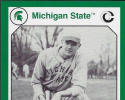 Michigan State baseball card (front). Michigan State baseball card (front).
