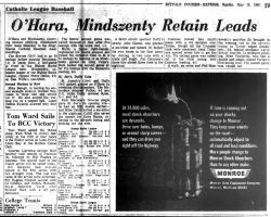O'Hara, Mindszenty Retain Leads. <em>Buffalo Courier Express</em>, May 19, 1968. O'Hara, Mindszenty Retain Leads. May 19, 1968.