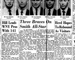 Three Braves On Smith All-Star. <em>Buffalo Courier Express</em>, June 25, 1968. Three Braves On Smith All-Star. June 25, 1968.