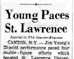 Young Paces St. Lawrence. <em>Courier-Express</em> (Buffalo), January 31, 1976. Young Paces St. Lawrence. January 31, 1976.