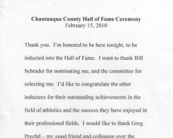 Patrick Damore's CSHOF induction speech. Page 1. February 15, 2010. Patrick Damore's CSHOF induction speech. Page 1. February 15, 2010.