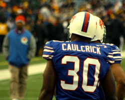 Jehuu Caulcrick with Buffalo Bills. Jehuu Caulcrick with Buffalo Bills.