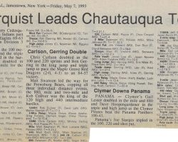 Cederquist Leads Chautauqua To Win. <em>Post-Journal</em> (Jamestown), May 7, 1993. Cederquist Leads Chautauqua To Win. May 7, 1993.