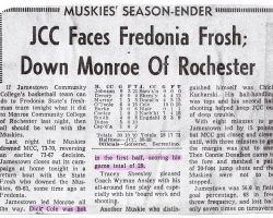 JCC Faces Fredonia Frosh; Down Monroe Of Rochester. JCC Faces Fredonia Frosh; Down Monroe Of Rochester.