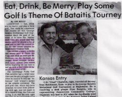 Eat, Drink, Be Merry, Play Some Golf Is Theme Of Bataitis Tourney. <em>Post-Journal</em> (Jamestown). Eat, Drink, Be Merry, Play Some Golf Is Theme Of Bataitis Tourney.