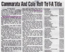 Cammarata And Cole Roll To I-A Title. <em>Post-Journal</em> (Jamestown). 1985. Cammarata And Cole Roll To I-A Title. 1985..