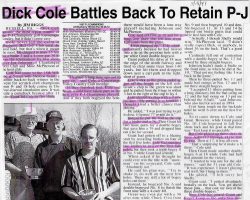 Dick Cole Battles Back To Retain P-J.<em>Post-Journal</em> (Jamestown). May 18, 1997. Dick Cole Battles Back To Retain P-J. May 18, 1997.