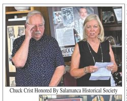 Chuck Crist Honored By Salamanca Historical Society. <em>Post-Journal</em> (Jamestown), July 25, 2025. Chuck Crist Honored By Salamanca Historical Society. July 25, 2025.