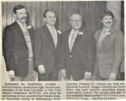 Honored By Fredonia Alumni. <em>Observer</em> (Dunkirk), October 7, 1985. Honored By Fredonia Alumni. October 7, 1985.