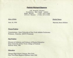 Patrick Damore's resume. Page 1. Circa 1986. Patrick Damore's resume. Page 1. Circa 1986.