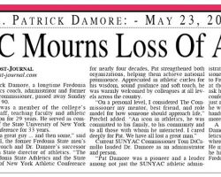 SUNYAC Mourns Loss Of A Legend. <em>Post-Journal</em> (Jamestown), May 25, 2021. SUNYAC Mourns Loss Of A Legend. Part 1. May 25, 2021.