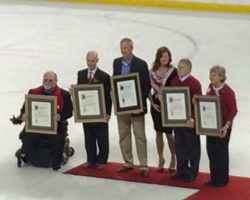 Dan Stimson with the other 2015 "Cradle of Coaches" inductees. Dan Stimson with the other 2015 "Cradle of Coaches" inductees.