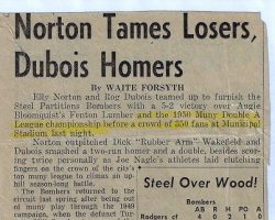 Norton Tames Losers, Dubois Homers. 1950. Norton Tames Losers