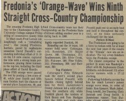 Fredonia's Orange_Wave' Wins Ninth Straight Cross-Country Championship. 1975. Fredonia's Orange_Wave' Wins Ninth Straight Cross-Country Championship. 1975.