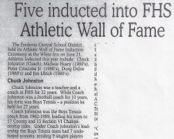 Five inducted into FHS Athletic Wall of Fame. 2003. Five inducted into FHS Athletic Wall of Fame. 2003.