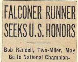 Falconer Runner Seeks U.S. Honors. 1935. Falconer Runner Seeks U.S. Honors. 1935.