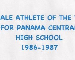 Chris Carlson was Female Athlete of the Year for Panama Central High School. 1986-87. Chris Carlson was Female Athlete of the Year for Panama Central High School. 1986-87.