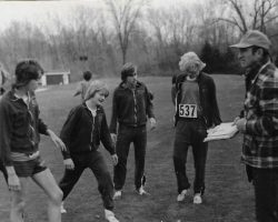 Fred Larson with some cross-country team members. 1976. Fred Larson with some cross-country team members. 1976.