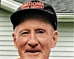 Fred Larson. Fredonia cross-country coach. Fred Larson. Fredonia cross-country coach.