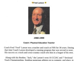 Fred Larson's Fredonia High School Wall of Fame feature. Fred Larson's Fredonia High School Wall of Fame feature.