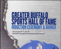 Greater Buffalo Sports Hall of Fame induction program cover. November 7, 2019. Greater Buffalo Sports Hall of Fame induction program cover.