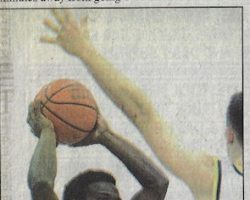 Maceo Wofford at Iona College during 2001-2002 season. <em>Post-Journal</em> (Jamestown), February 3, 2002. Maceo Wofford at Iona College during 2001-2002 season.