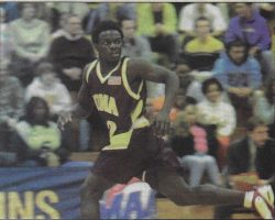 Maceo Wofford at Iona College during 2001-2002 season. <em>Post-Journal</em> (Jamestown), February 3, 2002. Maceo Wofford at Iona College during 2001-2002 season.