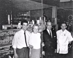 George, his parents and his brother Tony are shown at Tony's drugstore in Lakewood. George, his parents and his brother Tony are shown at Tony's drugstore in Lakewood.