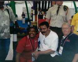 Bob Goold, seated on right, met Muhammad Ali at the Special Olympics World Games in Dublin, Ireland in 2003. Bob Goold met Muhammad Ali , 2003.