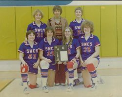 Kay Gould with the Southwestern Central School basketball team
circa 1978-79. Gould - SWCS circa 78-79