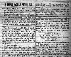 A Small World After All. September 13, 1918. A Small World After All. September 13, 1918.