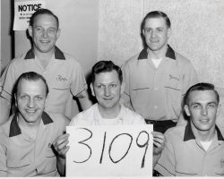 Harry Rissel, Clare Anderson, John Levin, Rog Holmes, Gene Coan. 1961. Harry Rissel, Clare Anderson, John Levin, Rog Holmes, Gene Coan